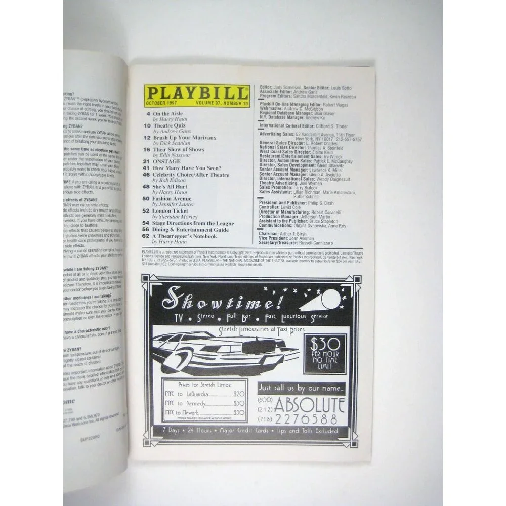 Misalliance Playbill Shaw Roundabout Theatre October 1997 Don Reilly Alan Tudyk - Picture 2 of 6